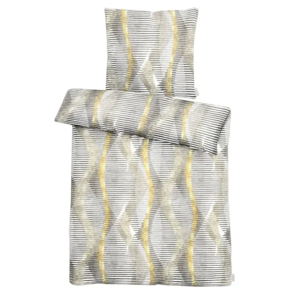 Apelt Loft Dreams Mika Bettwäsche-Set – 155×220 / 80×80 Cm – Grau / Gold 1