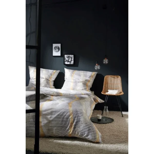 Apelt Loft Dreams Mika Bettwäsche-Set – 155×220 / 80×80 Cm – Grau / Gold 4