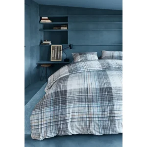 Beddinghouse Filip Bettwäsche-Set Aus Biber-Baumwolle – 155×220 / 80×80 Cm – Blau 10