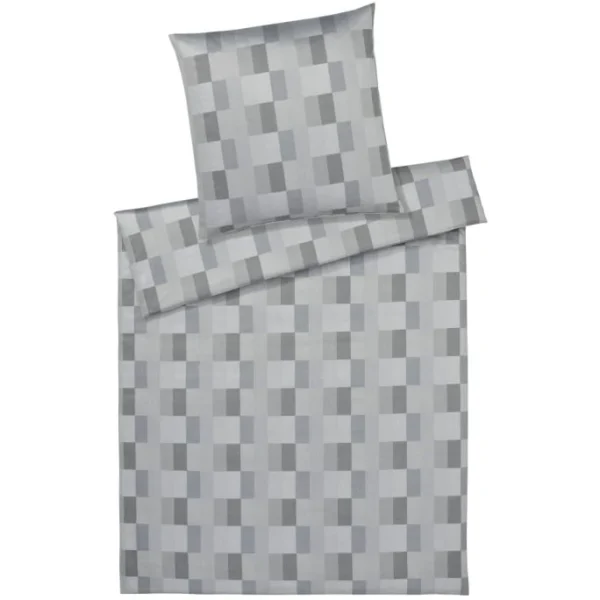 Elegante Piazza Bettwäsche-Set Aus Mako-Satin – 135×200 / 40×80 Cm – Silbergrau 1