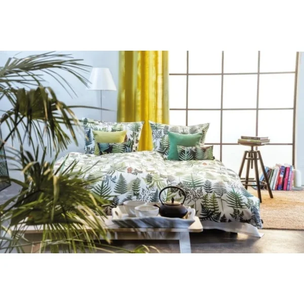 Apelt Moritz Bettwäsche-Set Aus Satin – 135×200 / 80×80 Cm – Weiß/grün 3