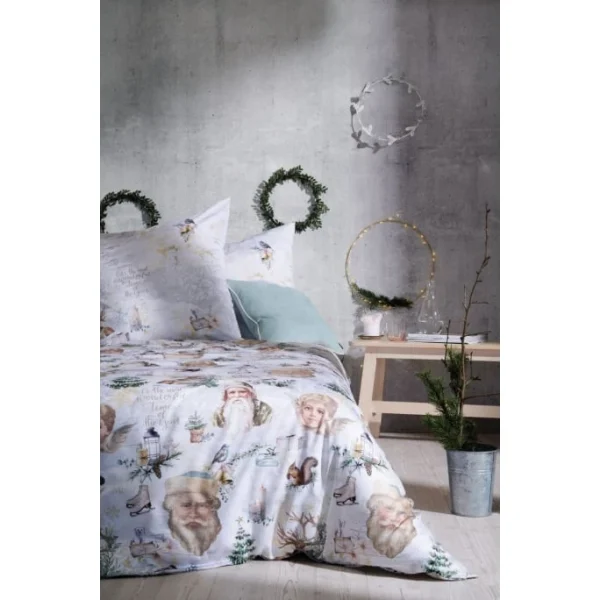 Apelt Winterwelt Santa GOTS Bettwäsche-Set Aus Satin – 135×200 / 80×80 Cm – Natur 3