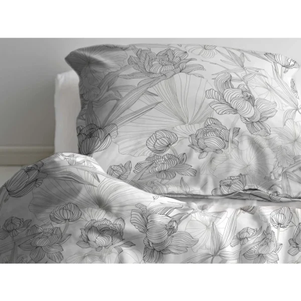 Södahl Foliage Bio Bettwäsche-Set – 135×200 / 80×80 Cm – Grey 4
