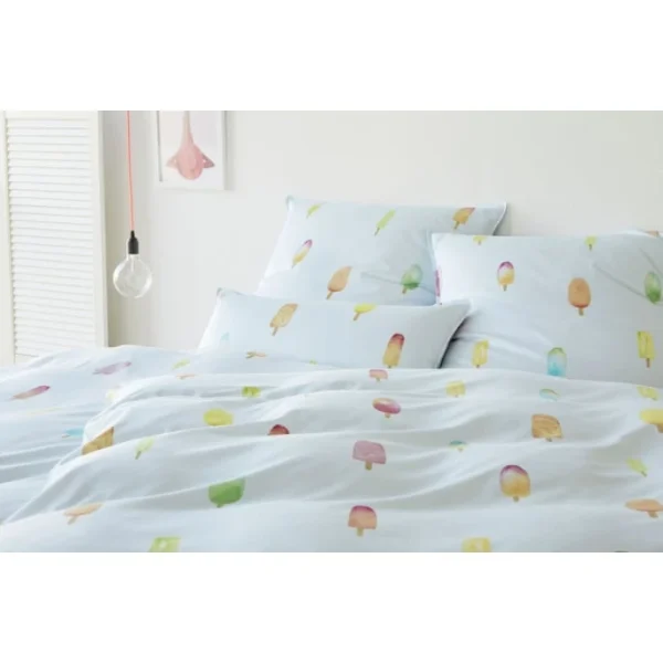 Elegante Popsicle Bettwäsche – 155×220 / 80×80 Cm – Eisblau 3