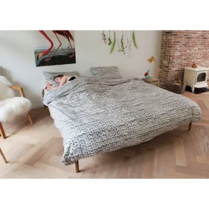 SNURK Twirre Bettwäsche-Set Mit Strick-Print – 200×220 / 2x80x80 Cm – Grau 6