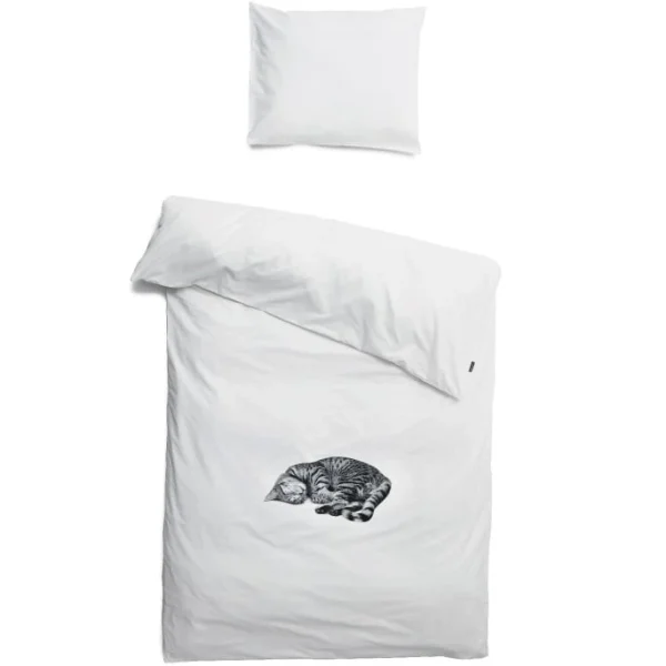 SNURK Ollie Kätzchen Bettwäsche-Set – 135×200 / 80×80 Cm – Weiß Mit Motiv 1