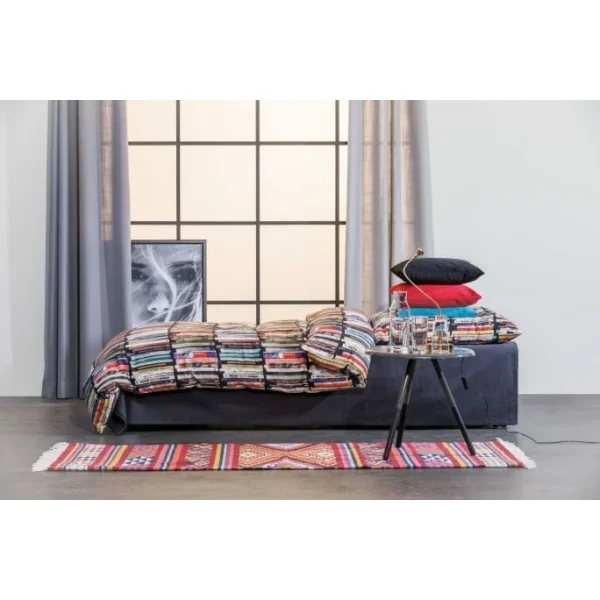Apelt Ben Bettwäsche-Set Aus Satin – 155×220 / 80×80 Cm – Schwarz/bunt 3