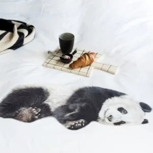 SNURK Lazy Panda Bettwäsche-Set – 155×220 / 80×80 Cm – Weiß 8