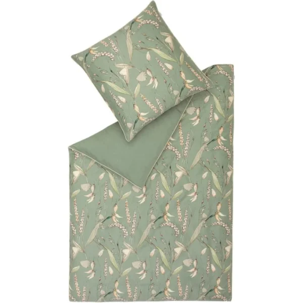Schöner Wohnen Grainfield Bettwäsche-Set – 135×200 / 80×80 Cm – Salbei 1