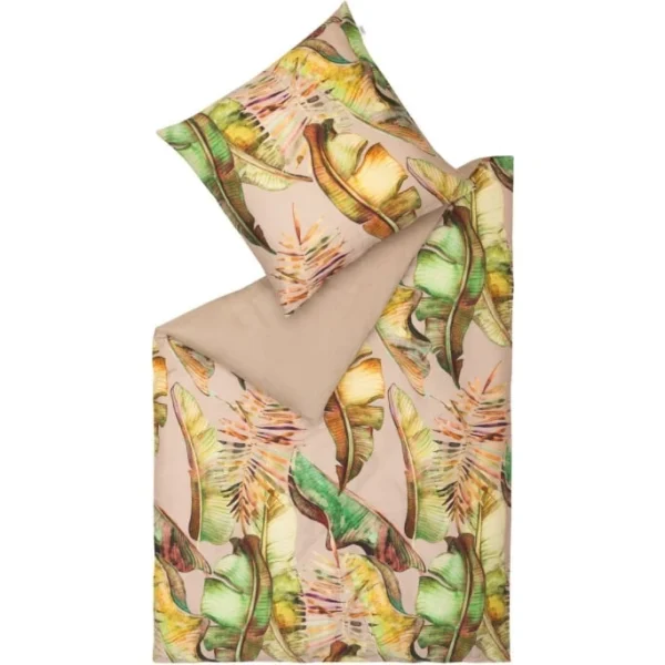 Schöner Wohnen Jungle Mood Bettwäsche-Set – 135×200 / 80×80 Cm – Nude 1
