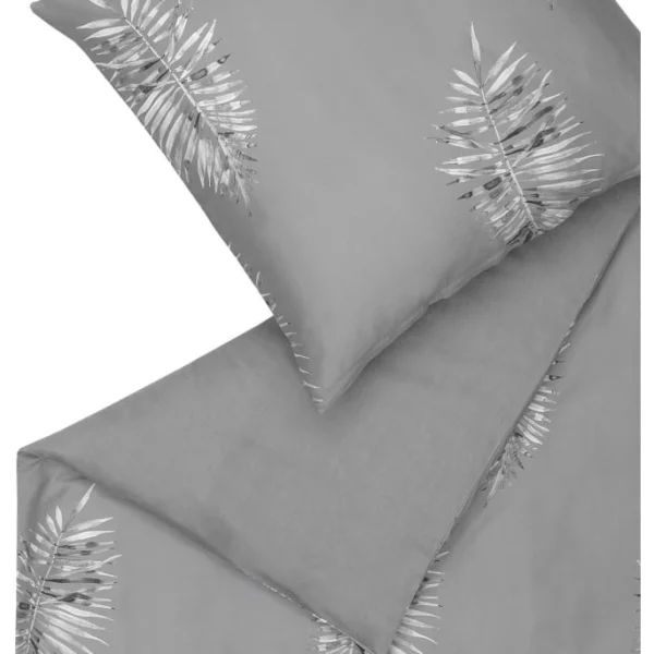 Schöner Wohnen Jungle Leaves Bettwäsche-Set – 155×220 / 80×80 Cm – Grau 4