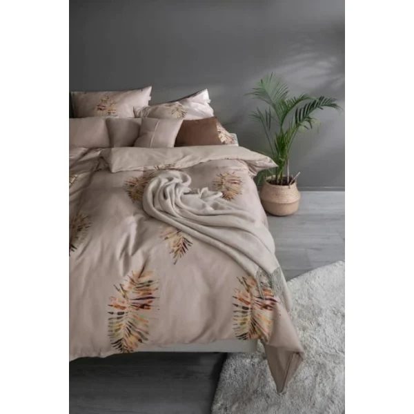 Schöner Wohnen Jungle Leaves Bettwäsche-Set – 135×200 / 80×80 Cm – Nude 3