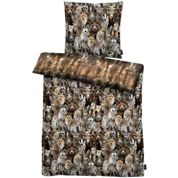 Apelt Winterwelt William GOTS Wendebettwäsche-Set Aus Satin – 155×220 / 80×80 Cm – Braun 1