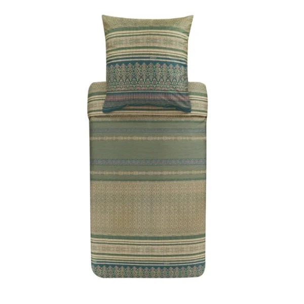 Bassetti ROCCARASO Bettwäsche-Set Aus Baumwollsatin – 135×200 / 80×80 Cm – V1-grün 1