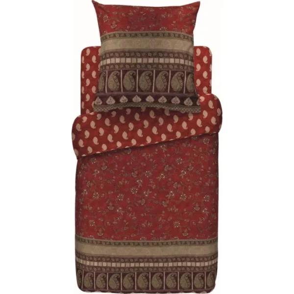 Bassetti MANTOVA Bettwäsche-Set Aus Baumwollsatin – 135×200 / 80×80 Cm – R1-rot 1