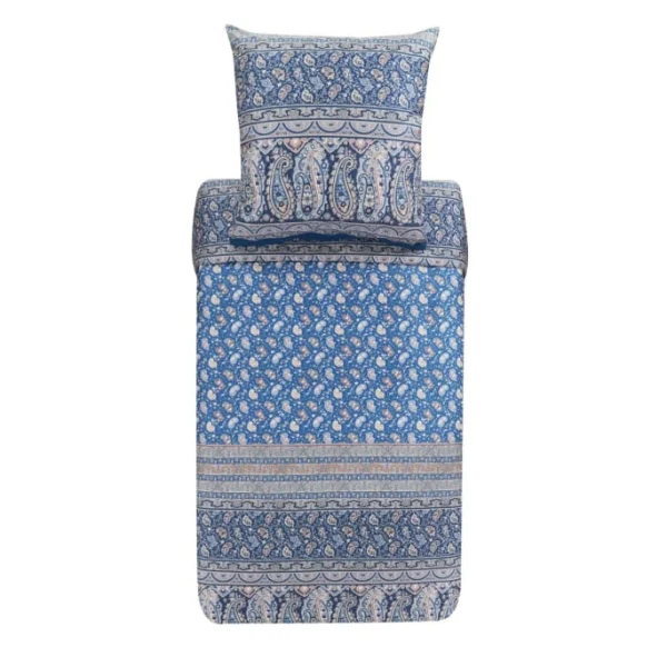 Bassetti IMPERIA Bettwäsche-Set Aus Baumwollsatin – 135×200 / 80×80 Cm – B1-blau 1