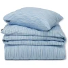Lexington Striped Popeline Bettwäsche-Set – 135×200 / 80×80 Cm – Blue/white 5
