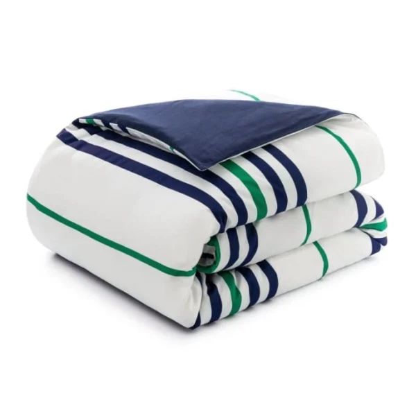 Tommy Hilfiger LINEAR PLAY Satin-/Twill-Bettwäsche-Set – 135×200 / 80×80 Cm – Green 1