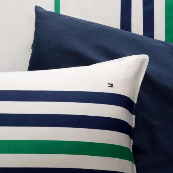 Tommy Hilfiger LINEAR PLAY Satin-/Twill-Bettwäsche-Set – 135×200 / 80×80 Cm – Green 5