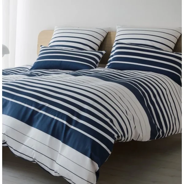 Elegante Refine Bettwäsche-Set Aus Mako-Satin – 200×200 / 2x40x80 Cm – Marine 3