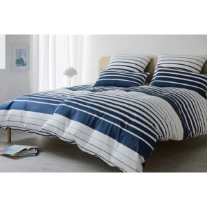 Elegante Refine Bettwäsche-Set Aus Mako-Satin – 200×200 / 2x40x80 Cm – Marine 9