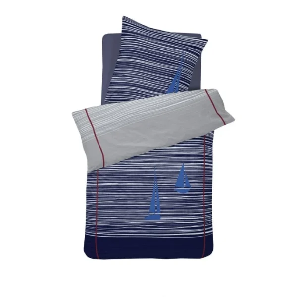 Cinderella Boats Wendebettwäsche-Set – 135×200 / 80×80 Cm – Deep Blue 1