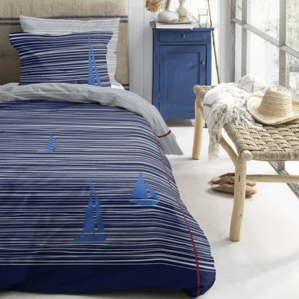 Cinderella Boats Wendebettwäsche-Set – 135×200 / 80×80 Cm – Deep Blue 6