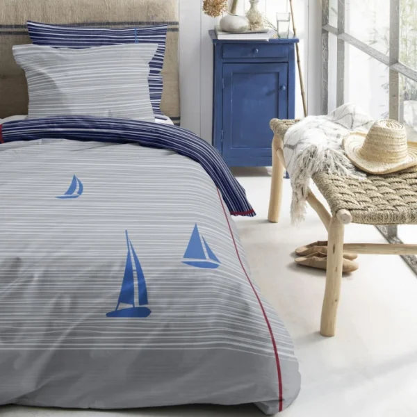 Cinderella Boats Wendebettwäsche-Set – 135×200 / 80×80 Cm – Deep Blue 8