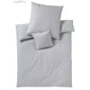 Elegante Classico Perkal-Bettwäsche – 135×200 / 80×80 Cm – Hellgrau 14