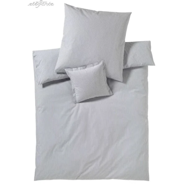 Elegante Classico Perkal-Bettwäsche – 135×200 / 80×80 Cm – Hellgrau 1