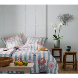 Apelt Moonlight Koralle Bettwäsche-Set – 135×200 / 80×80 Cm – Blau-weiß-rot 9