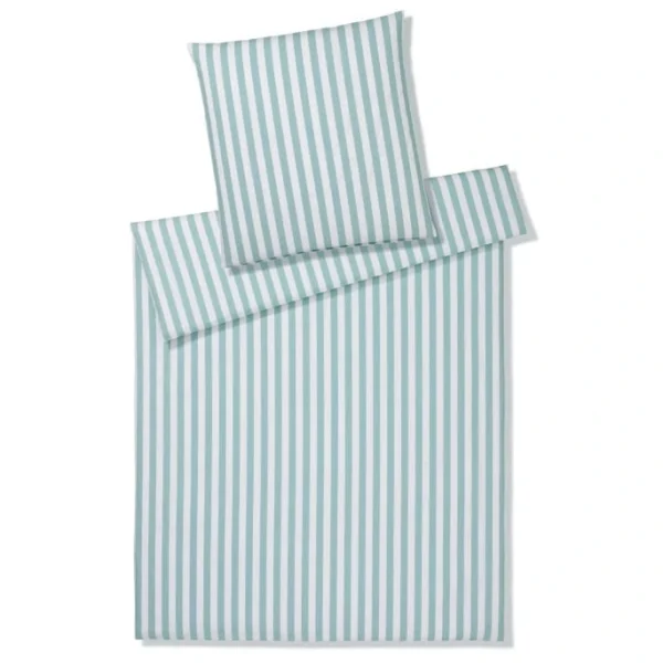 Elegante Lido Web-Perkal Bettwäsche-Set – 155×200 / 80×80 Cm – Salbei 1