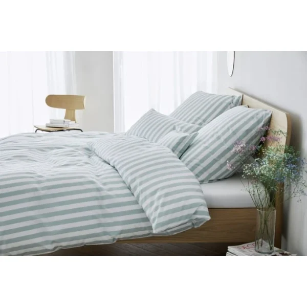 Elegante Lido Web-Perkal Bettwäsche-Set – 155×200 / 80×80 Cm – Salbei 5