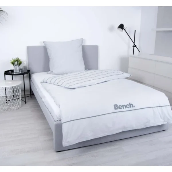 Bench Bettwäsche-Set Gestreift Aus Renforcé-Baumwolle – 155×220 / 80×80 Cm – Grau 5