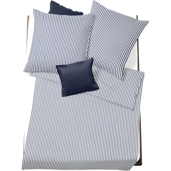 Fleuresse Rio Bettwäsche-Set Aus Seersucker – 135×200 / 80×80 Cm – Marine 1