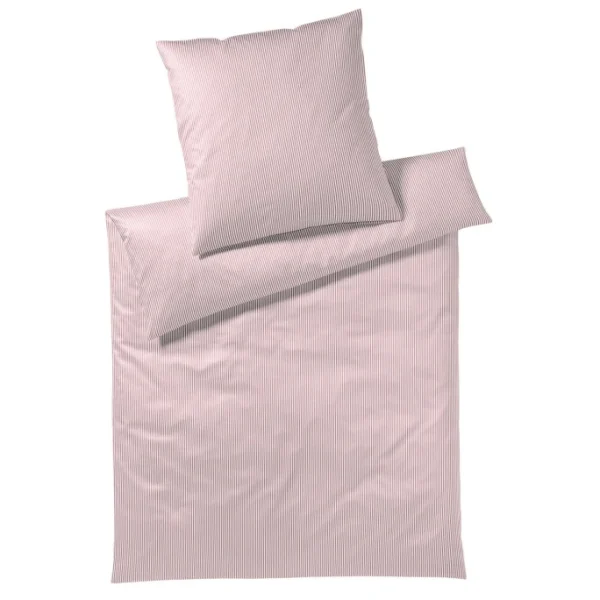 Elegante Sister Stripe Bettwäsche Aus Mako-Jersey – 155×220 / 80×80 Cm – Rose 1