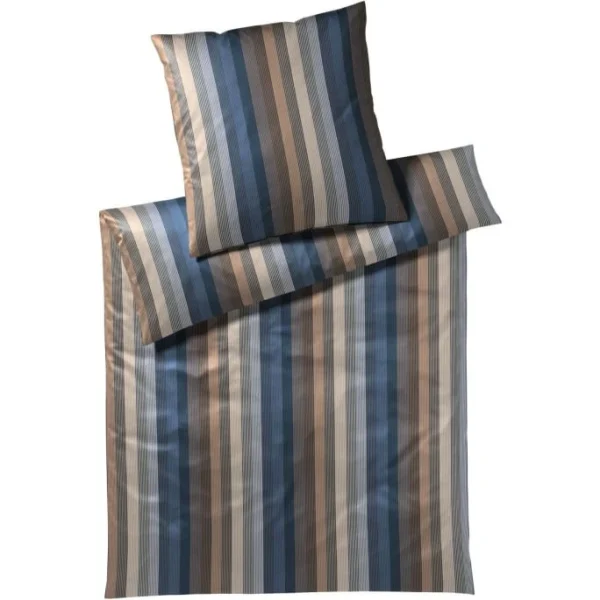 Elegante Vivid Bettwäsche-Set Aus Mako-Satin – 135×200 / 40×80 Cm – Nougat Blau 1