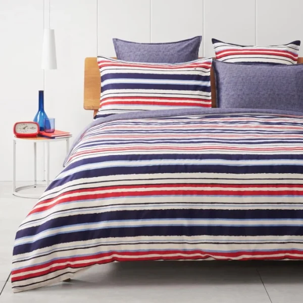 Tommy Hilfiger WATERCOLOR STRIPES Bettwäsche-Set Aus Mako-Satin – 140×200 / 70×90 Cm (AT) – Wave 3