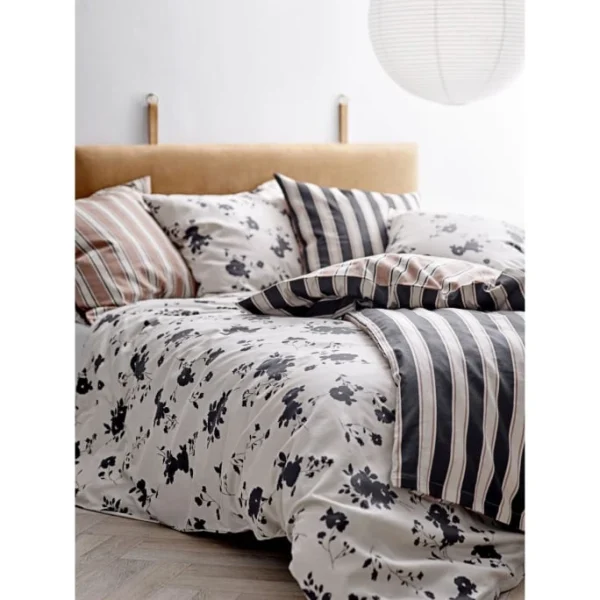 Södahl Nordic Bio Bettwäsche-Set Aus Baumwoll-Satin – 135×200 Cm / 80×80 Cm – Ash 5